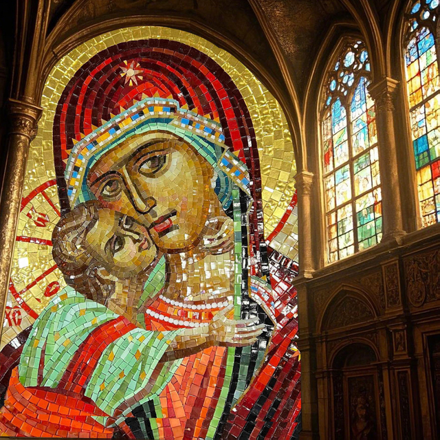 Sabiduría de la obra de arte mosaico de los santos