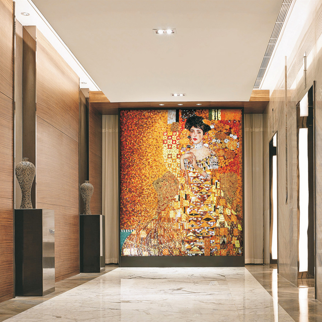 Lady in Gold & Ice Jade Mosaic Tribute a Adele Bloch-Bauer