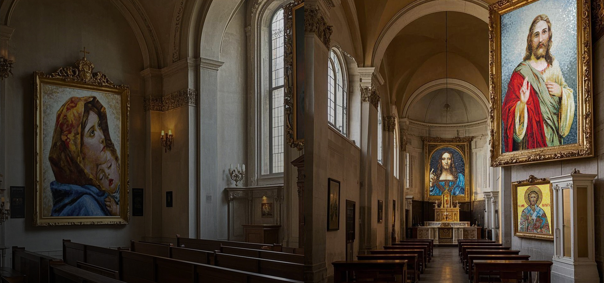 church decor hand cut mosaic