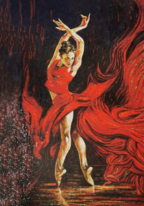 The Dancing Girl & The Cavalier - Decoración de pared de mosaico artesanal
