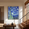 Starry Night Van Gogh: obra de arte de mosaico de corte a mano