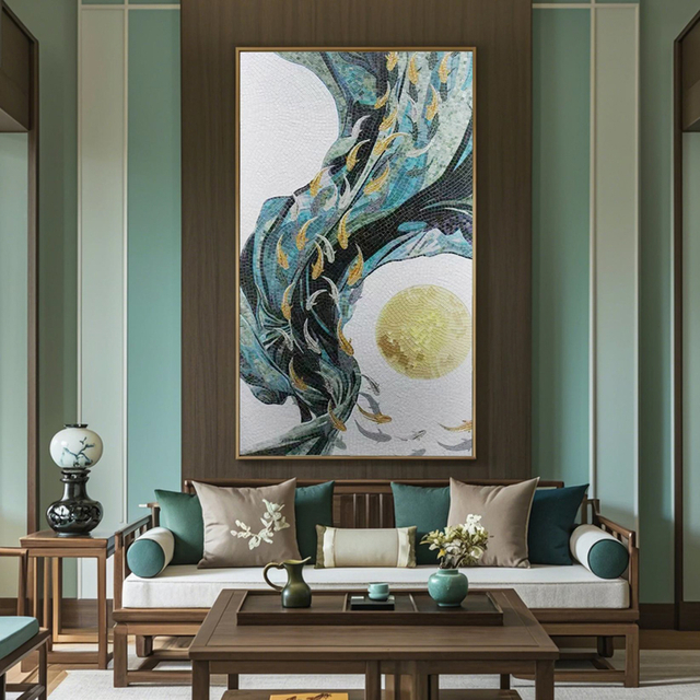 Serie de ondas fluidas - arte de pared de mosaico abstracto