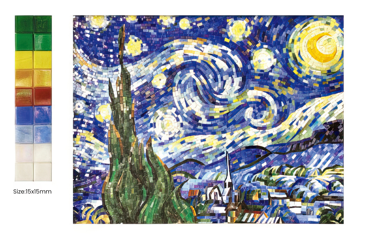 mosaico de mosaico de mosaico de arte nocturno estrellado