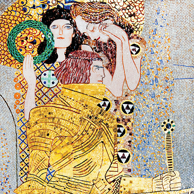The Golden Knight - Gustav Klimt Inspired Mosaic Artwork