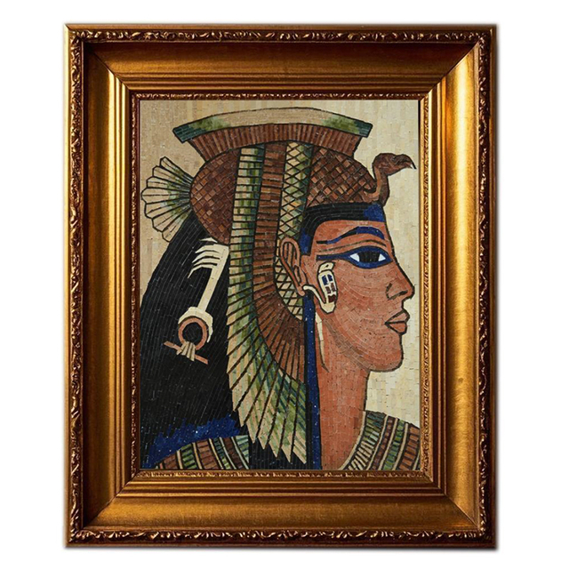 Obra de arte de retrato hecha a mano con mosaico de la naturaleza