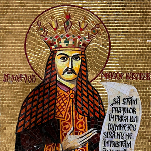 Obra de arte de retrato de mosaico de lámina de oro hecha a mano