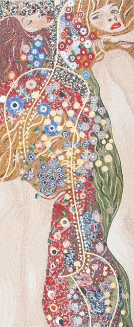 Decoración de pared de mosaico y backgroud de corte a mano